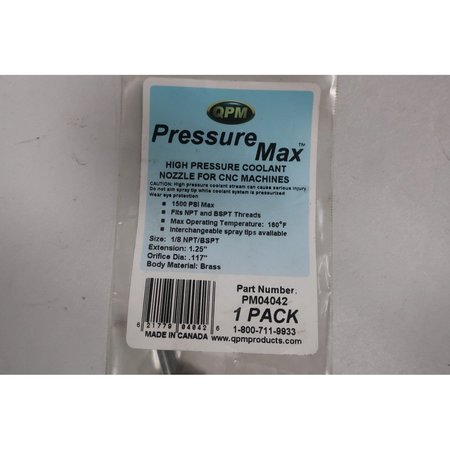 Qpm Pressure Max High Pressure Coolant Nozzle 1500Psi 1/8In Npt PM04042